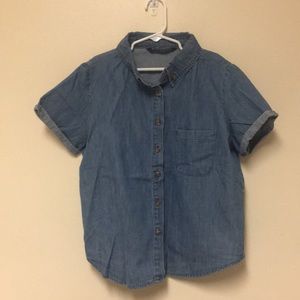 Brandy Melville Cropped Denim Button Up